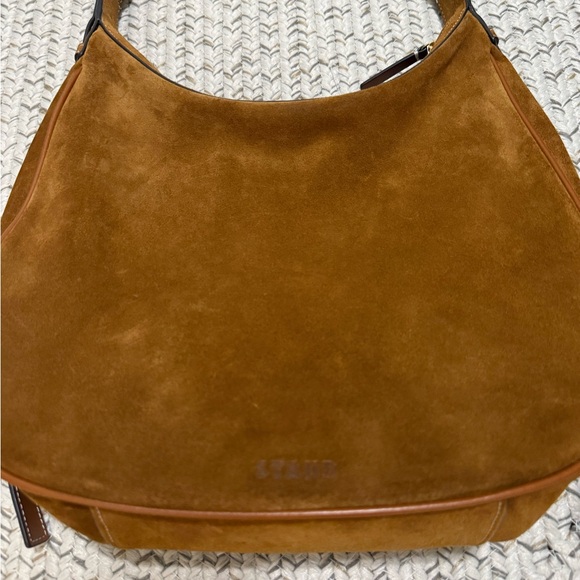 Staud Pine Leather Hobo Bag in Tan Suede - Picture 10 of 16